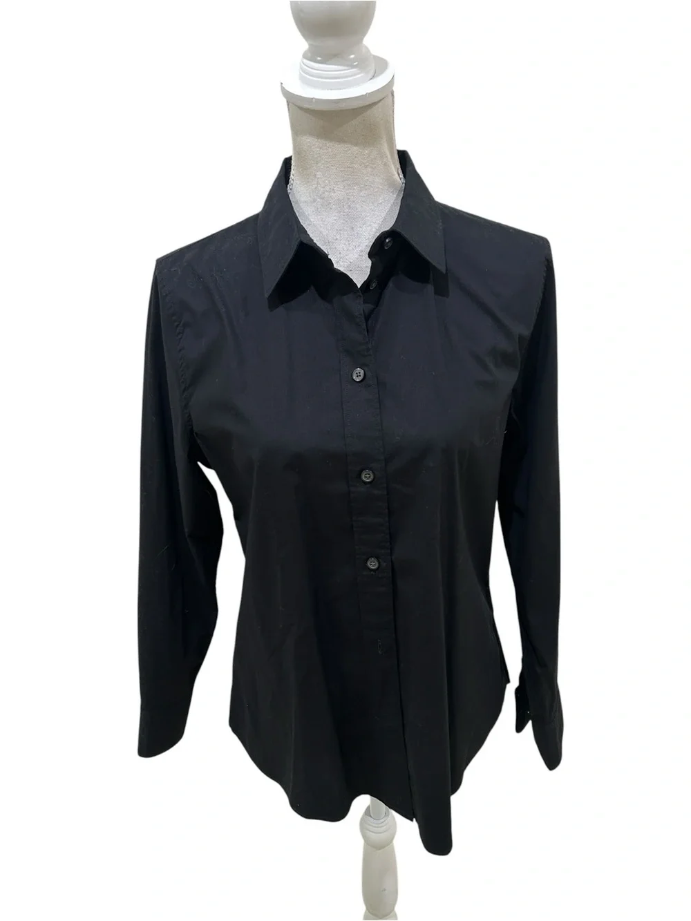 J. Crew Black Long-Sleeve Button-Down cotton Shirt size medium